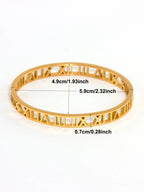3Pcs/Sets Stainless Steel Hollow Roman Heart Bracelet for Women Leisure Wedding Jewelry Party Holiday Valentine's Day Gift Luxlife Brands