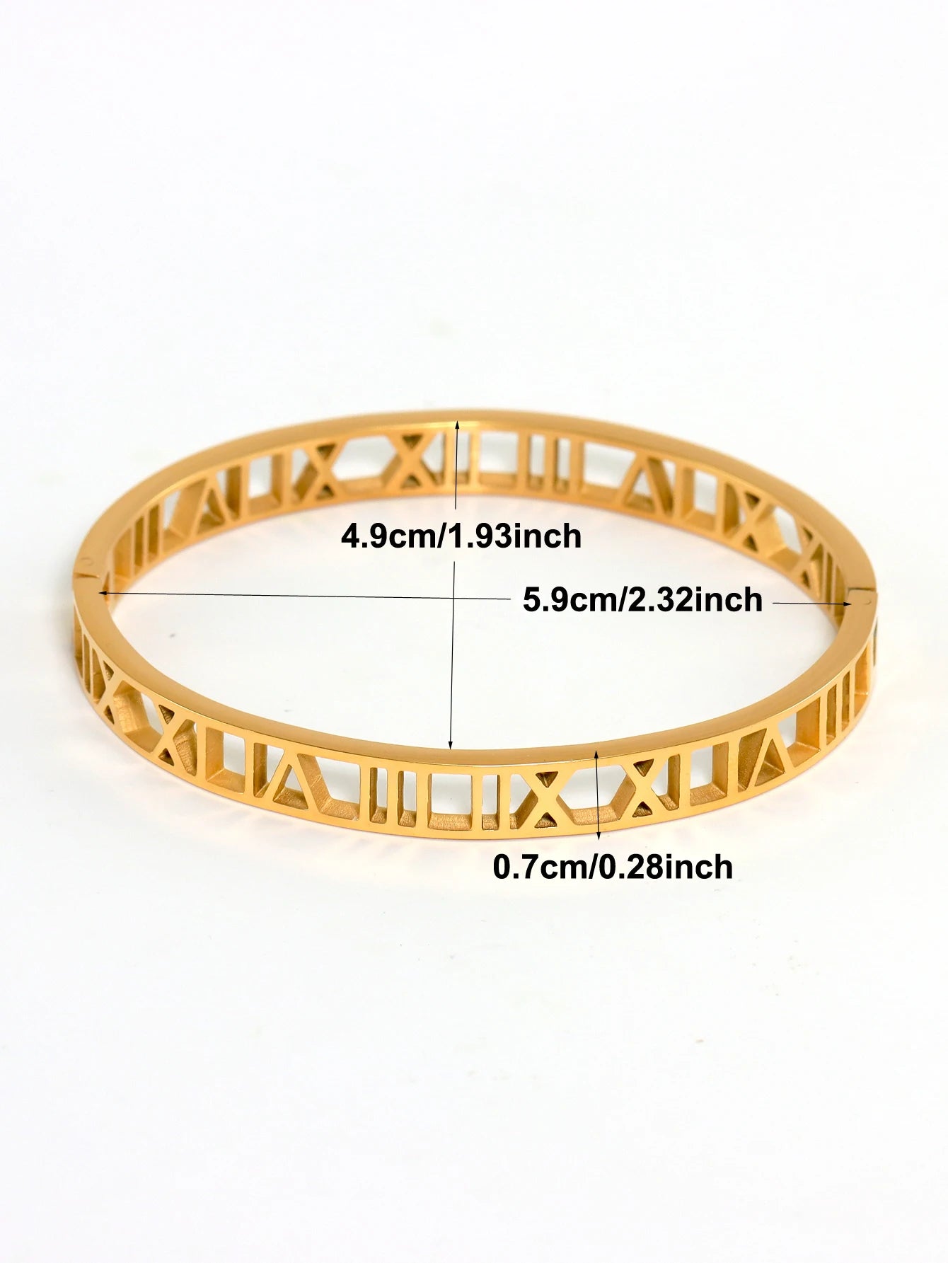 3Pcs/Sets Stainless Steel Hollow Roman Heart Bracelet for Women Leisure Wedding Jewelry Party Holiday Valentine's Day Gift