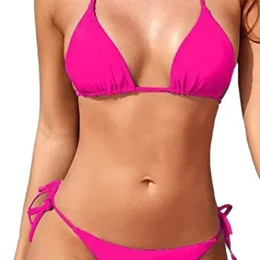 Pure Color Bikini Trendy Three-Point Beach Swimsuit Sexy Bandage Women's Swimwear Trend Set Beach Vacation Essential Luxlife Brands