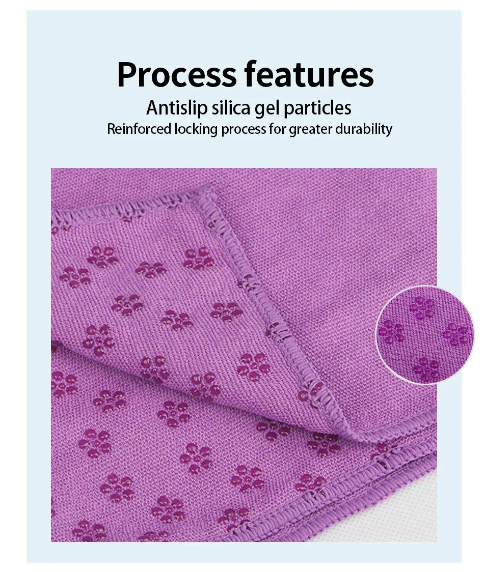 Yoga Mat Cover Towel Non-Slip Sweat Absorbent Solid Foldable Portable Pilates Exercise Sports Travel Fitness Blanket 183CM*63CM
