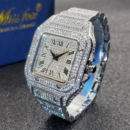 Bling Designer Moissanite Quartz Watch LUXLIFE BRANDS
