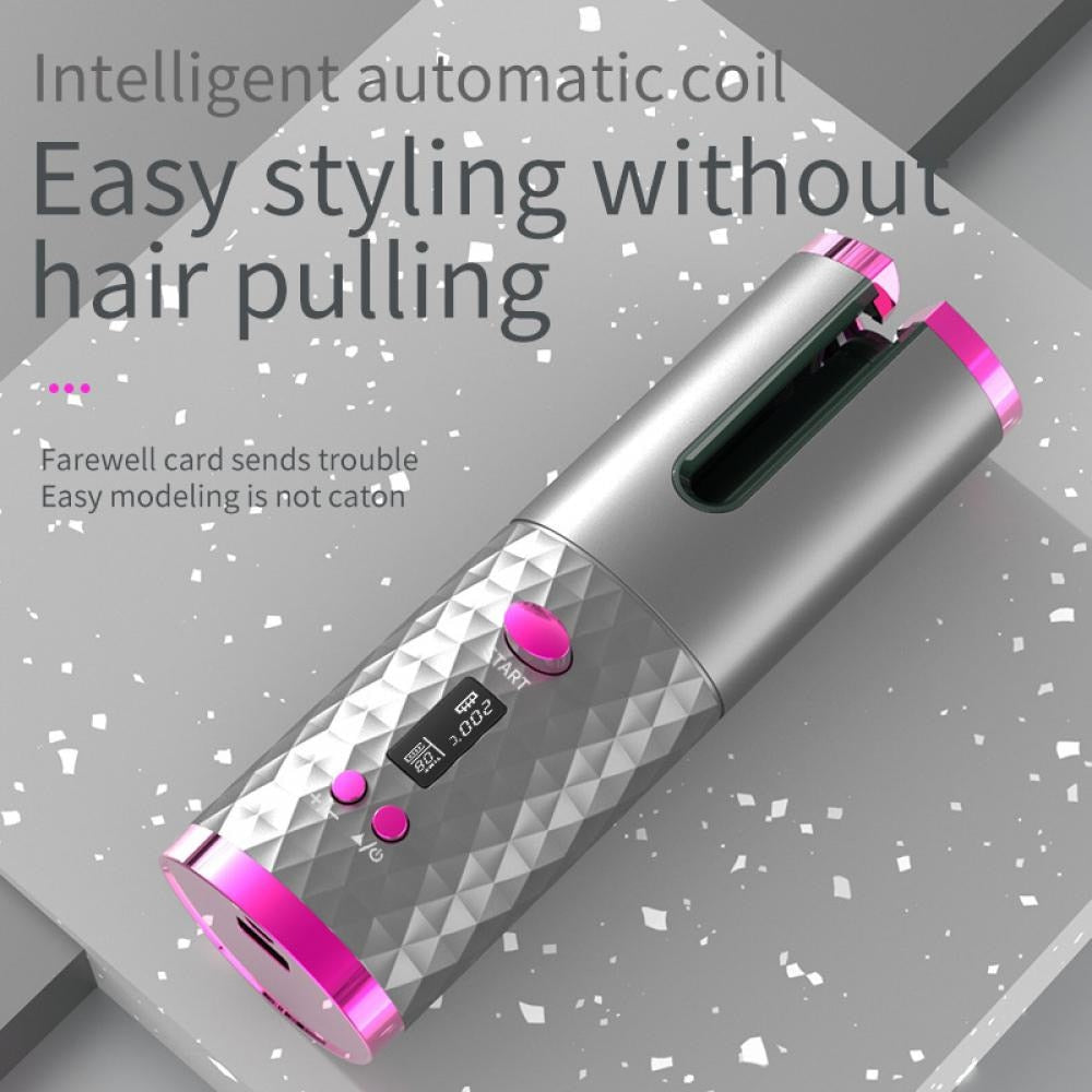 Cordless Automatic Hair Curler Rechargeable Corrugated Curling Iron For Hair LCD Display Ceramic Wave Hair Curler Drop Shipping