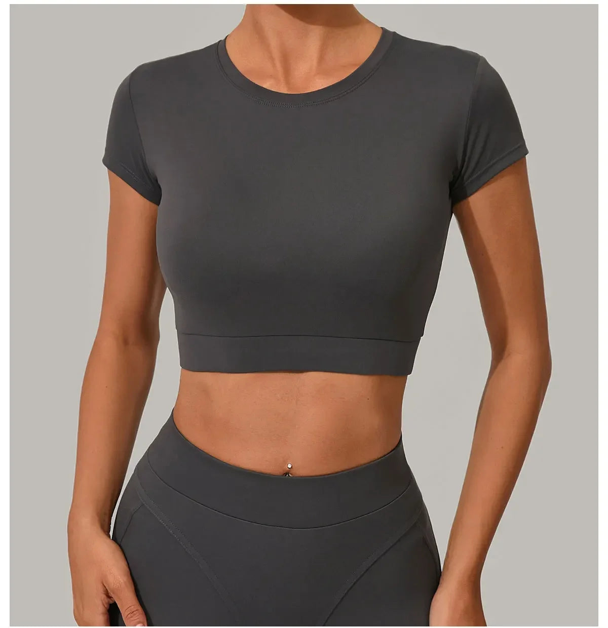 Yoga T-shirt Women's Short Sleeved Sports T-shirt Quick Drying Workout Short Sleeved Pilates Running Tights Exercise Fitness Top