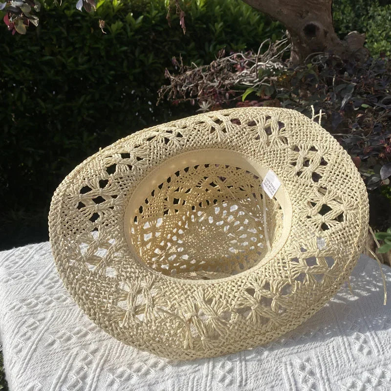 Handmade Vintage Curled Wide Brim Sun Hat