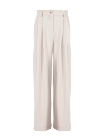 Mnealways18 Classic Wide Pants Floor-Length Pleated Loose Women Trousers Spring Wide Leg Pants Vintage Female Palazzo Pants 2023