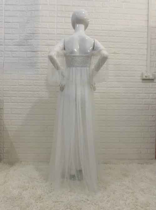 Maternity Pearl White Gown