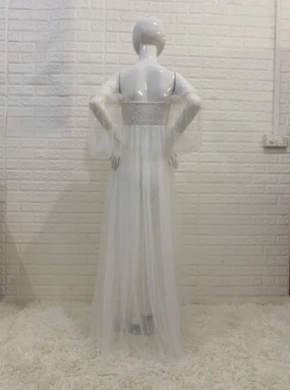 Maternity Pearl White Gown