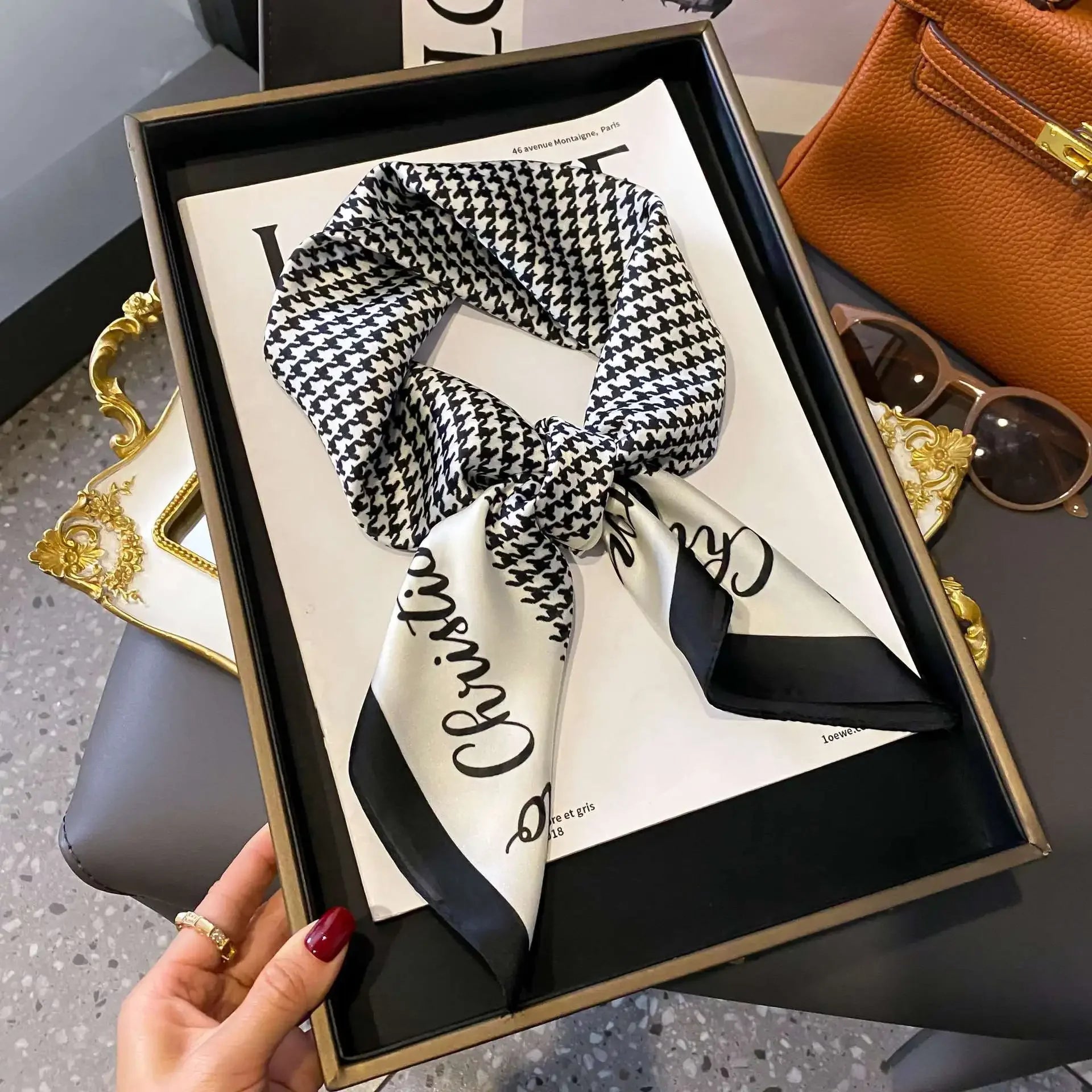 Fashion Luxury Brand 70cm Silk Square Scarf Women Satin Neck Tie Female Hair Bandana Headkerchief Shawl Wrap Hijab Echarpe Luxlife Brands