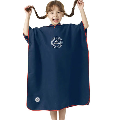 Kids Hooded Microfiber Beach Towel Surf Poncho Quick Dry Bath Towel Changing Bathrobe for Children Beach Swimming Towels Poncho