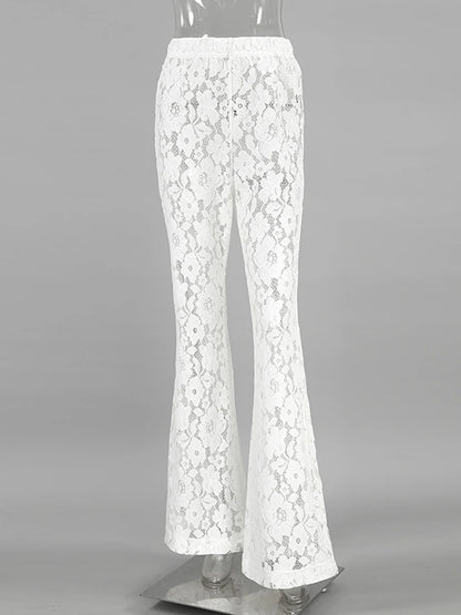 Lace High Waist Flare Beach Pants