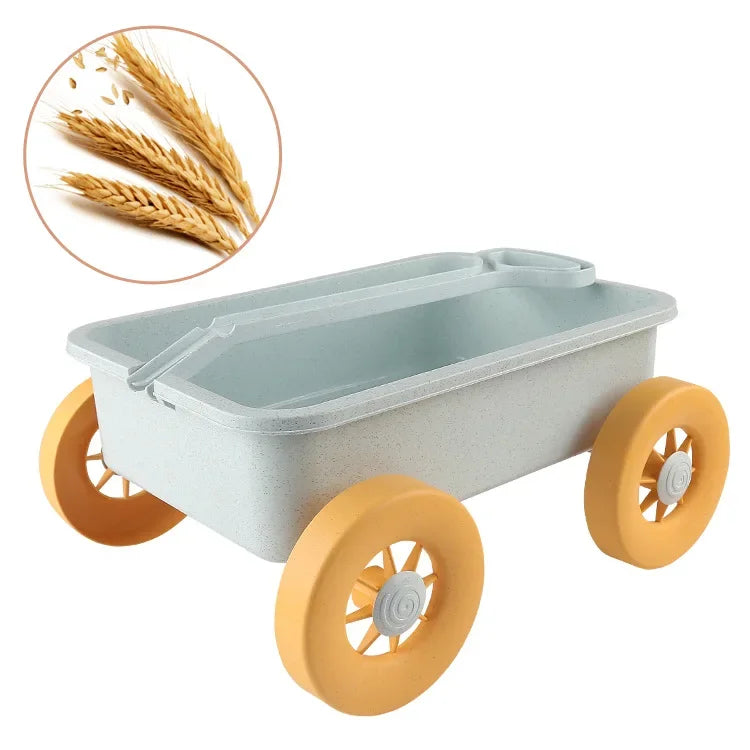 New Beach Set Toys For Kids Trolley Bulldozer Beach Bucket Wheat Straw Summer Seaside Play Sand Water Game Sand Toys/Snow Toys