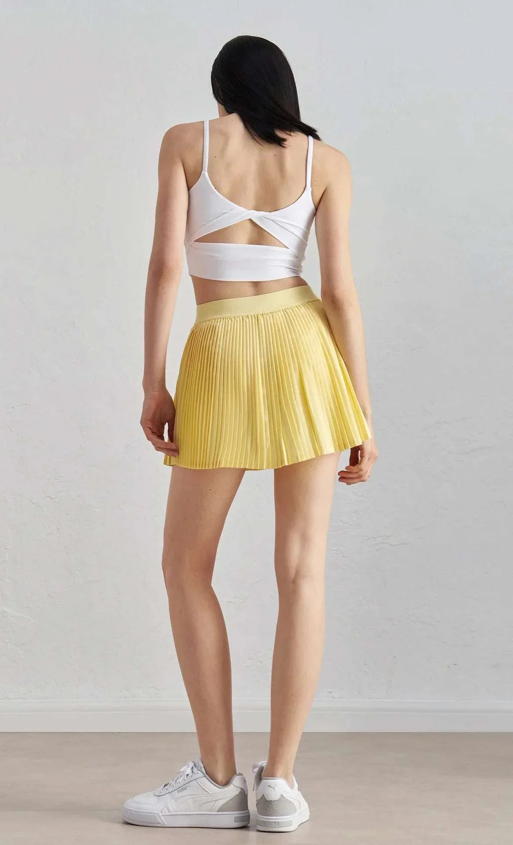 Solid Color Women Tennis Skirts High Waist Yoga Tennis Shorts Dress With Pockets Pleated Pocket Skirt Anti-Exhaust Quick Dry