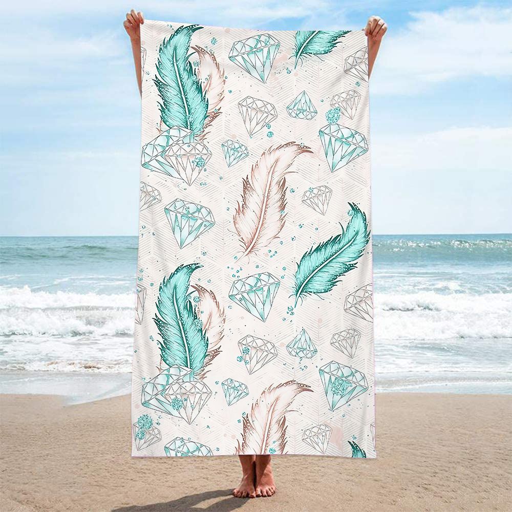 Thickened Large New Beauty Sandy Bath Towel No Sand Free Surf Poncho Bath Summer Swimming Fitness Yoga Flower Square Beach Towel