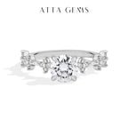 ATTAGEMS New Moissanite Ring for Women Four claws s925 Silver Rings Yellow Gold Plated Classic Anniversary Jewelry Free Shipping Luxlife Brands