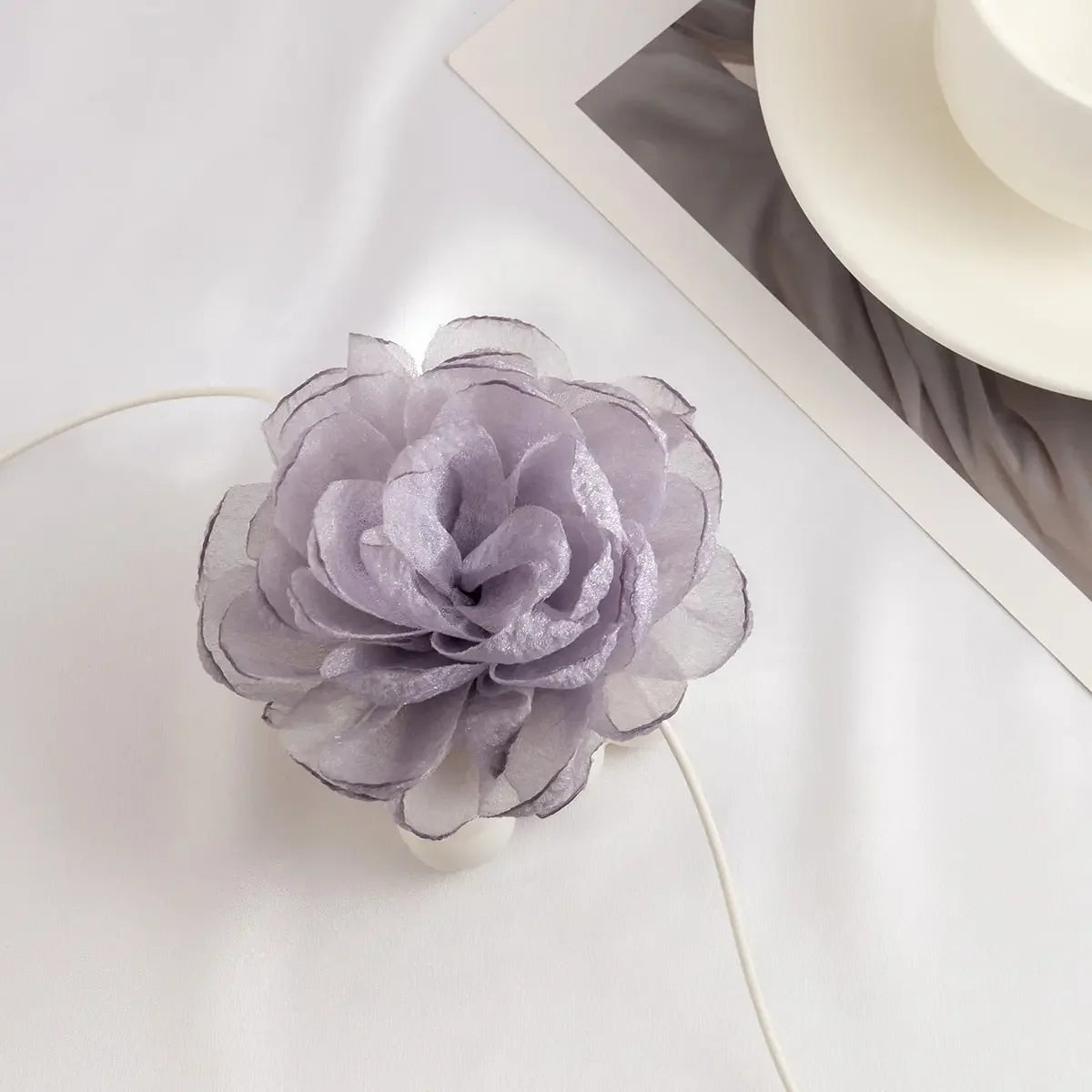 Long Rope with Big Flower Choker Necklace for Women Elegant Lace-up Rope Chain Necklace on Neck 2023 Fashion Jewelry Accessories