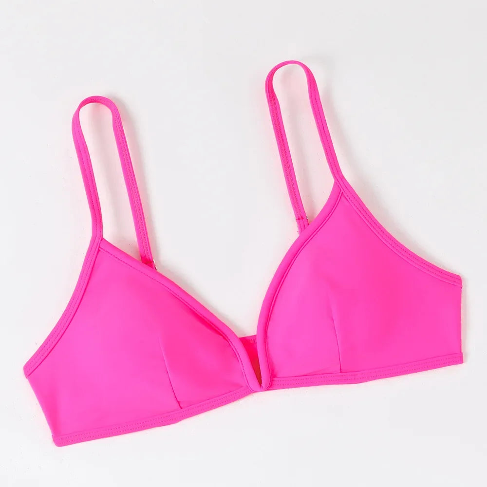 Hot Sale Of The Season New Pure Color Sexy Quick Dry Tight Bikini Swimwear for Holiday Hot Girl Cross-Border Bikini Set Women's Luxlife Brands