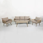 Waterproof Lounge Sofa Beige Terrace Luxury Modern Aluminum Garden Terrace Outdoor Furniture Combination Sofa Set Patio Luxlife Brands