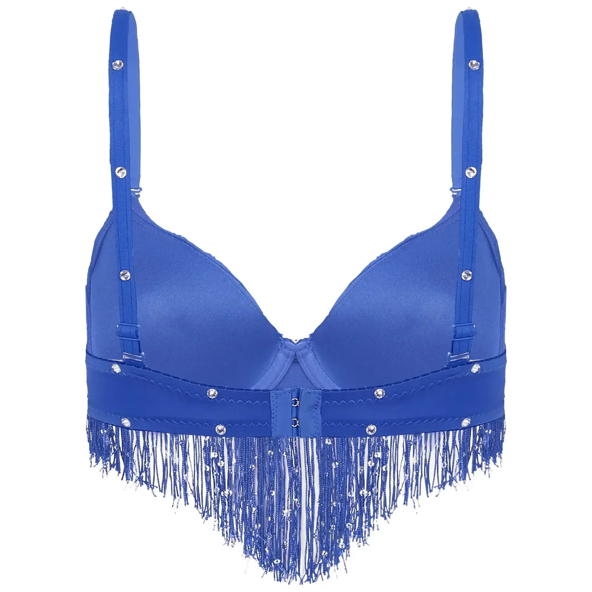 The Stardust Oasis Sirena – Sequined Tassel & Rhinestone Push-Up Belly Dance Bra Top