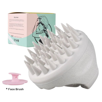 Scalp Brush Massager Sculp Scrubber Brush Wheat Straw Biodegradable Silicone Shampoo Brush Hair Scalp Massager For Hair Growth LUXLIFE BRANDS