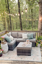 Nordic Hotel Villa Outdoor Sofas Garden Furniture Waterproof PE Hotel Villa Garden Rattan Aluminum Teak Wood Sectional Sofa Set Luxlife Brands