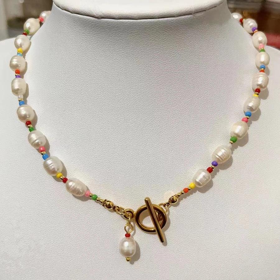 Boho Fashion Gold-Color Shell Necklace Natural Pearl Handmade Beautiful Necklace Women Baroque Jewelry Charm Statement Best Gift