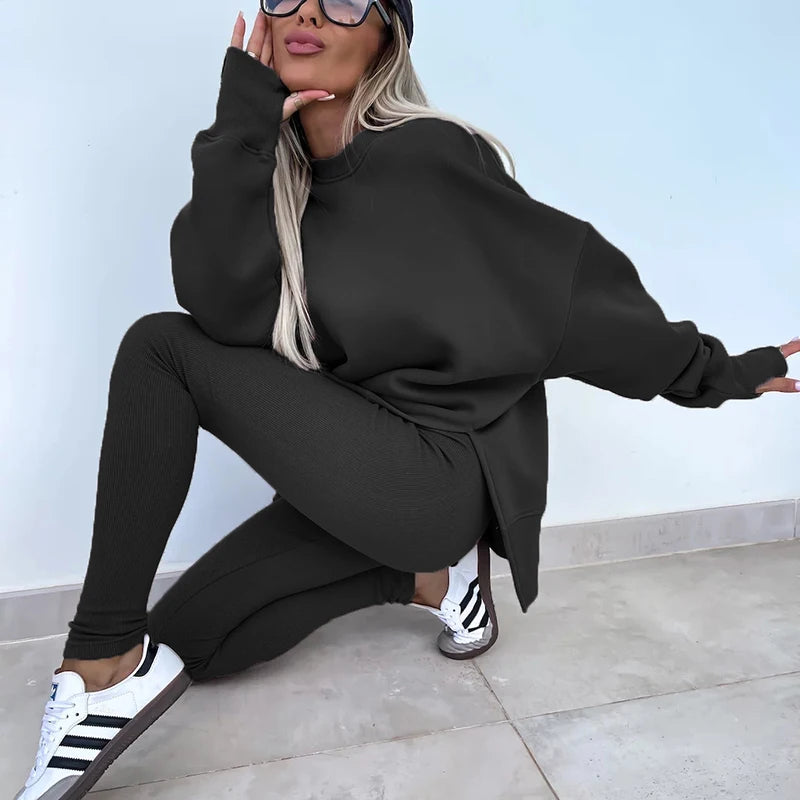 Casual Oversized Sweatshirt & Jogger Pants Set