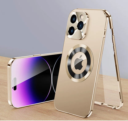 360 Metal Aluminium Alloy Case for iPhone 16 15 14 13 Pro Max Full Camera Lens Protective Original Color Phone Ultrathin Cover