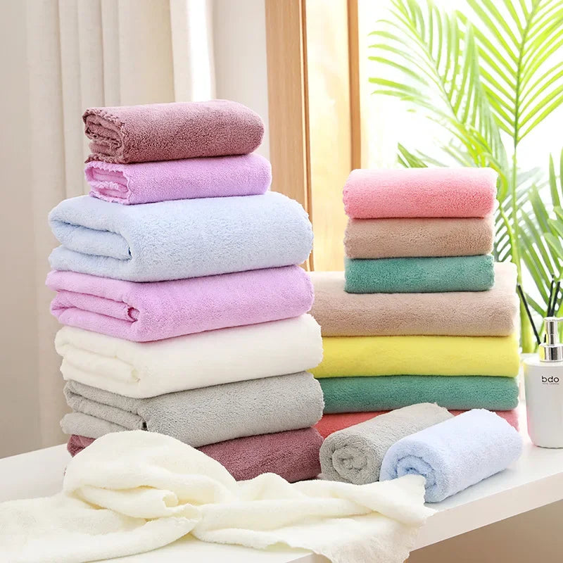 2PC Bath Towels Set Super Soft Highly Absorbent Quick-drying Coral Velvet Bath Towel For Adults Hotel & Spa Use Luxlife Brands