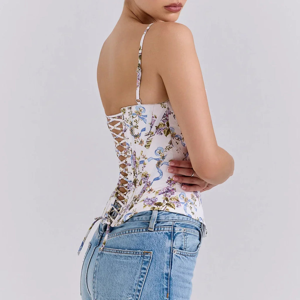 Veronica Floral Summer Corset Top