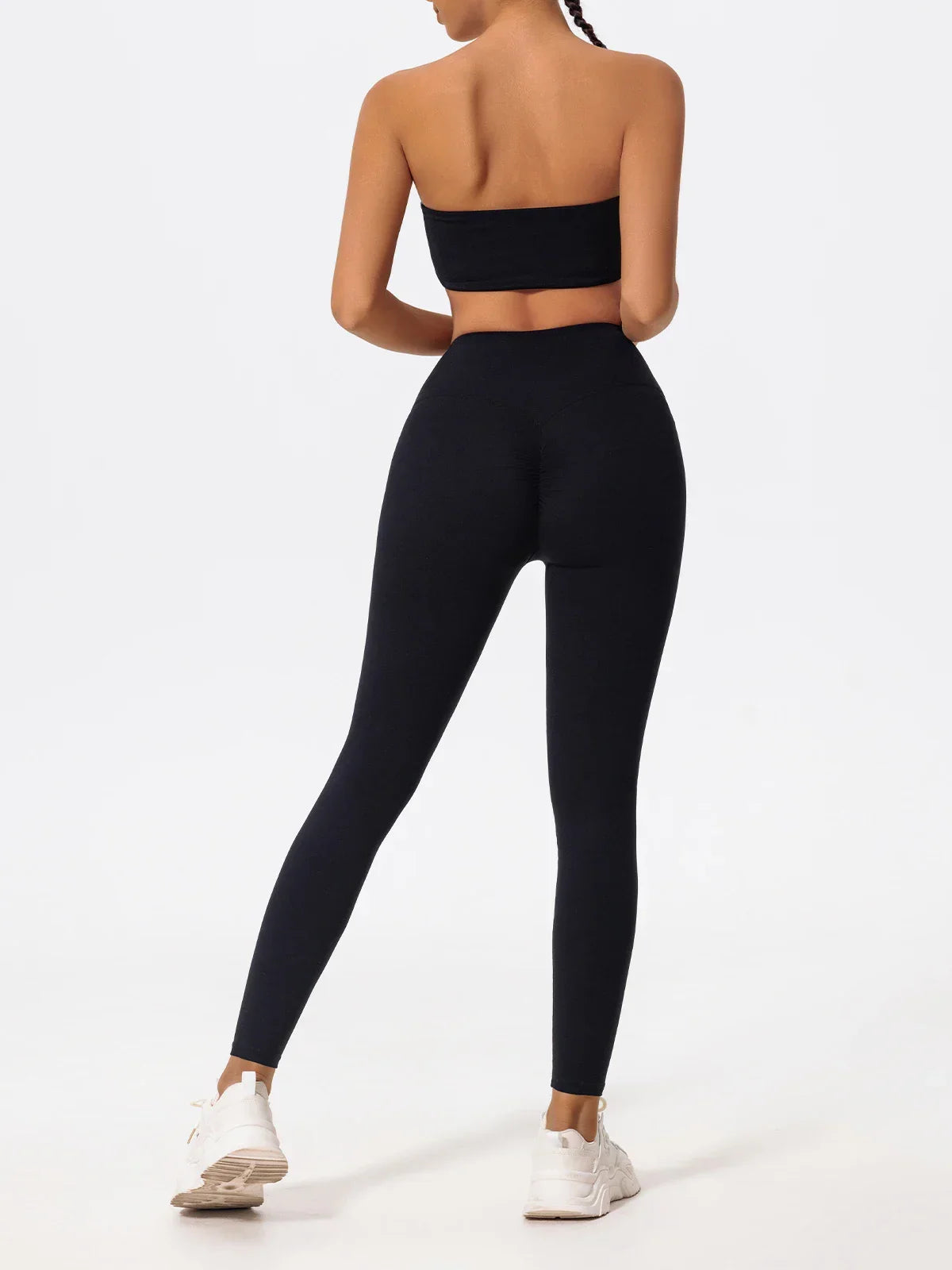 Ctenkevet Women Strapless Bra Suits Gym Workout Yoga Outfit Female Fitness Crop Top Outdoors Activewear Women Underwear Set