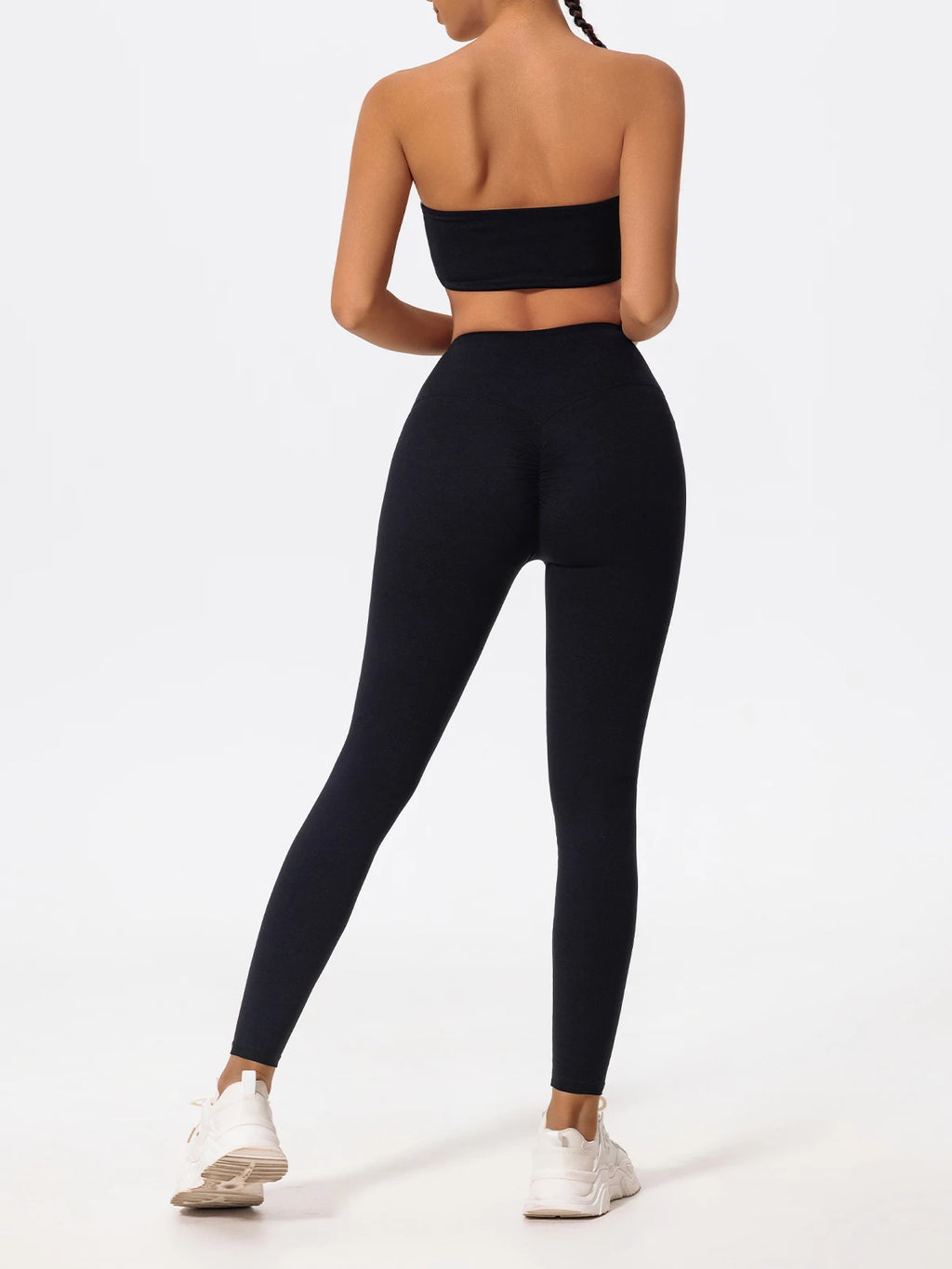 Ctenkevet Summer Women's Breathable Yoga Set Female High Waist Drawstring Sports Suit 2ps Women Fitness Wear Strapless Bra Woman