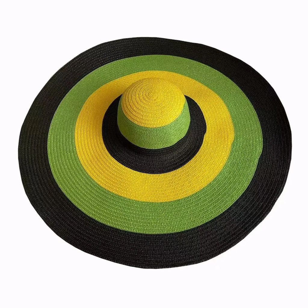 70cm Oversized Wide Brim Sun Hat Travel Large UV Protection Beach Straw Hats Women's Summer Floppy Foldable Chapeaux Wholesale