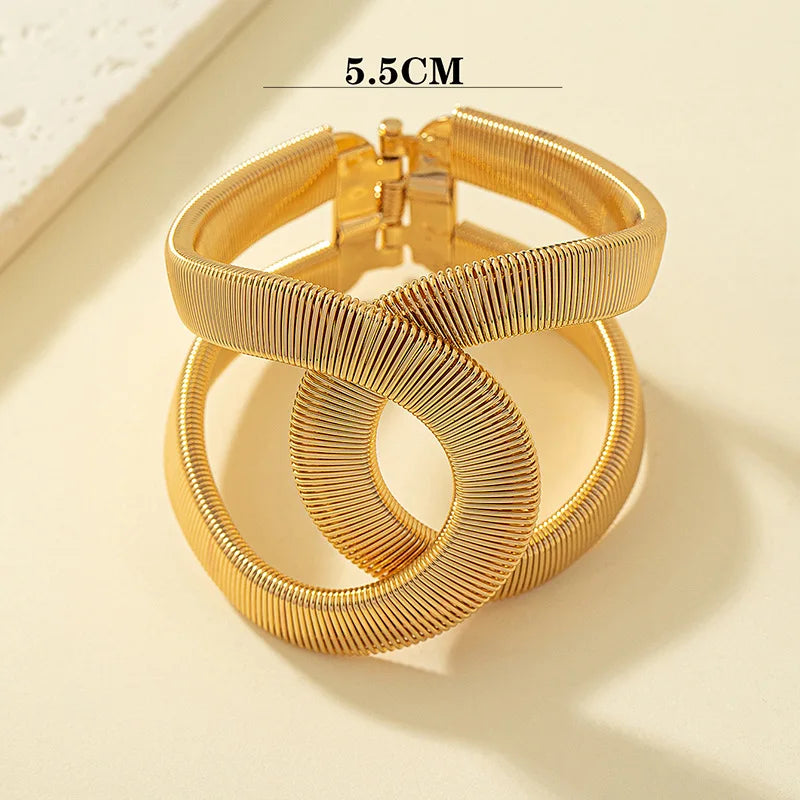 European and American hot sale personality luxury design spring bracelet retro exaggerated cross bracelet hand jewelry