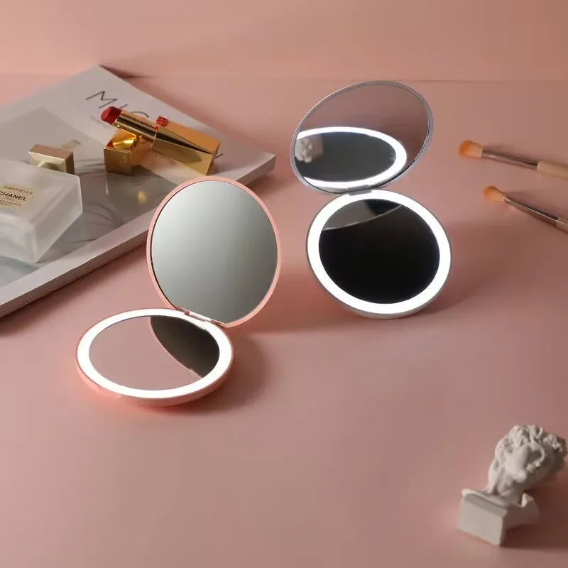 Folding LED Makeup Mirror