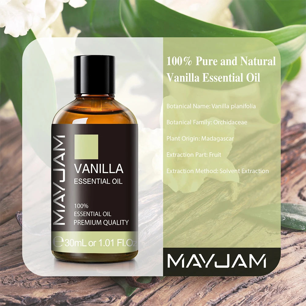 MAYJAM 30ml Pure Natural Essential Oils Vanilla Mint Citronella Grapefruit Sweet Orange LUXLIFE BRANDS