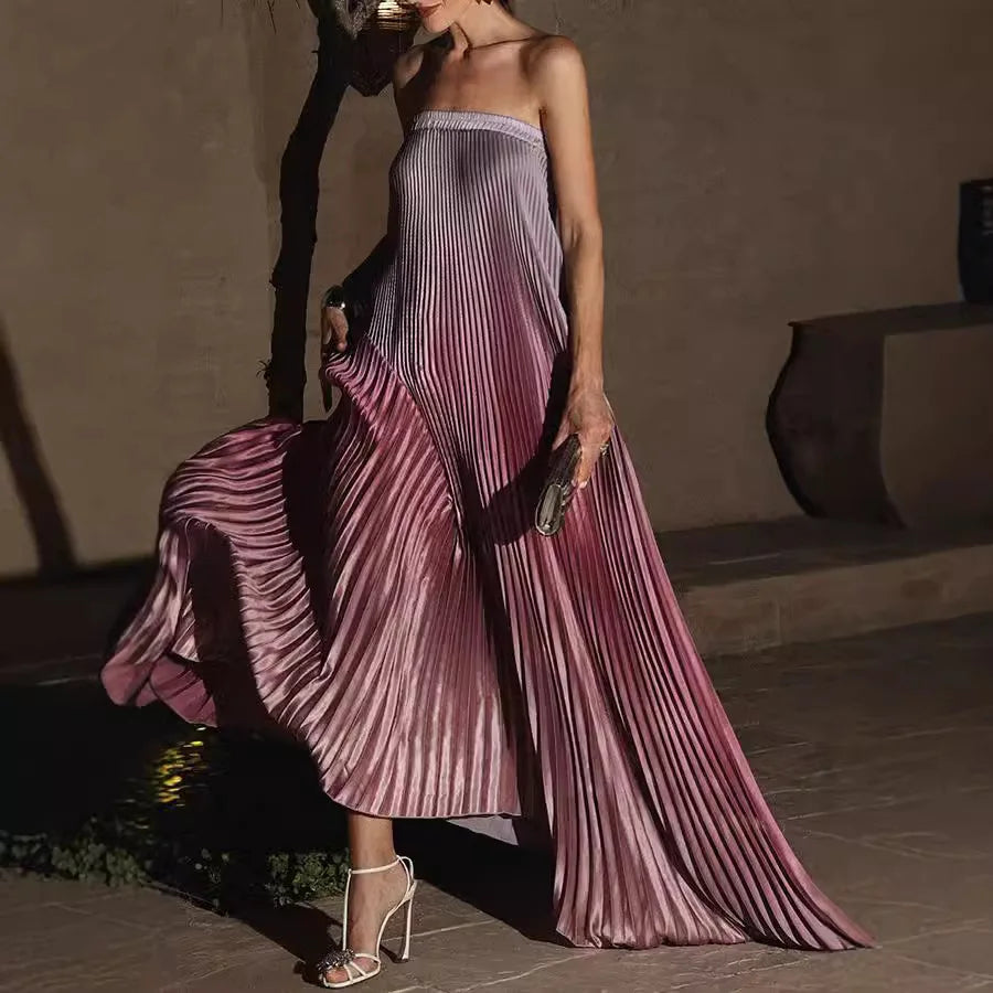 Elegant Women Folds Party Cocktail Dress Sexy Luxurious Off Shoulder Guest Host Evening Robe Celebrity Ceremoney Birthday Gown