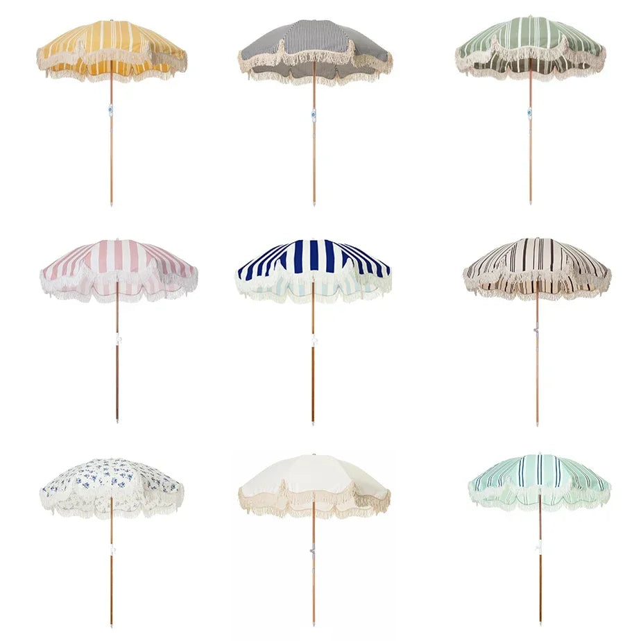 Portable BohoFringe Beach Umbrella