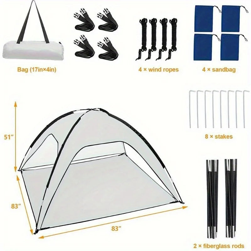 Pop Up 1-4 Person Beach Tent Sun/Water/Heat Resistant Outdoor Canopy Shelter