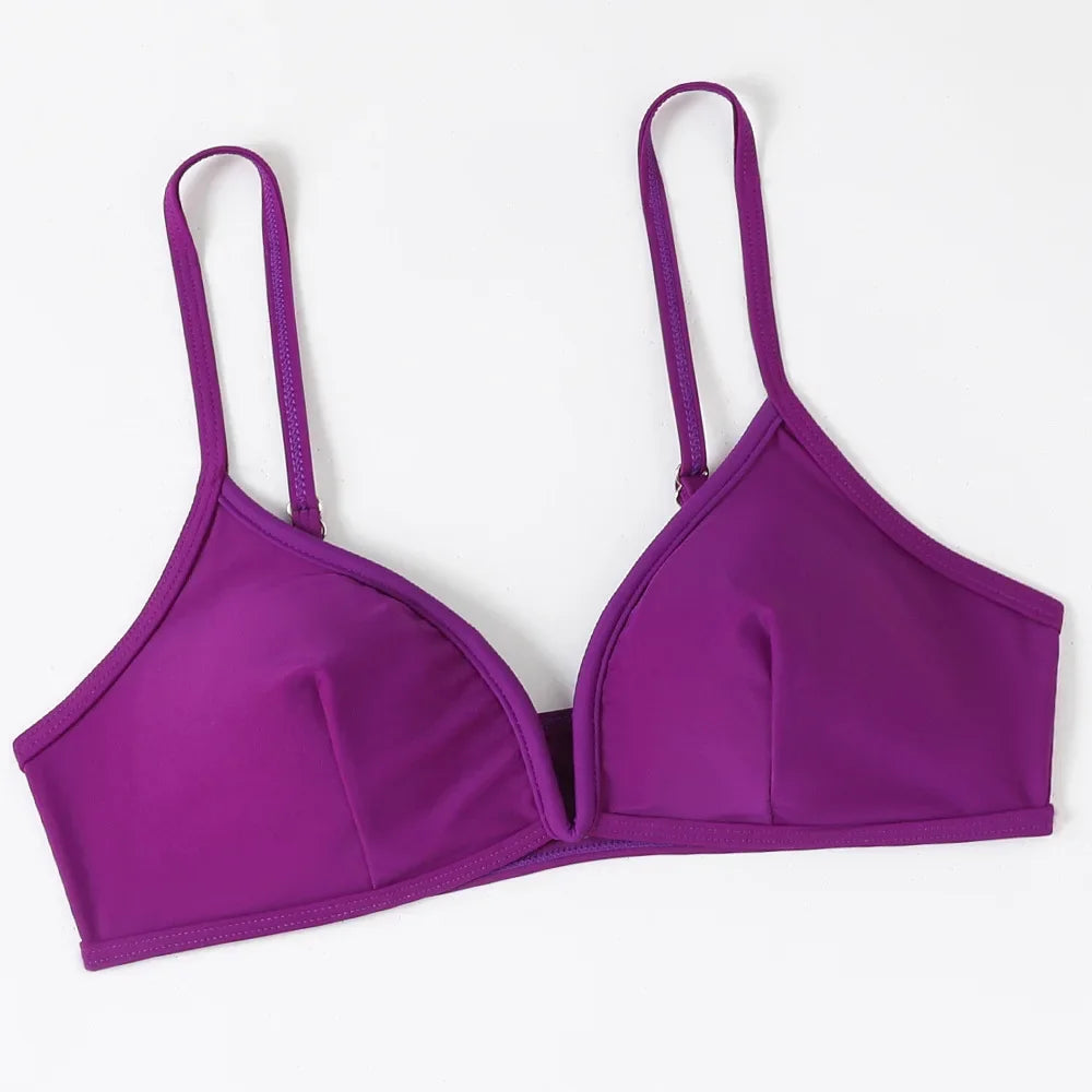 Hot Sale Of The Season New Pure Color Sexy Quick Dry Tight Bikini Swimwear for Holiday Hot Girl Cross-Border Bikini Set Women's Luxlife Brands