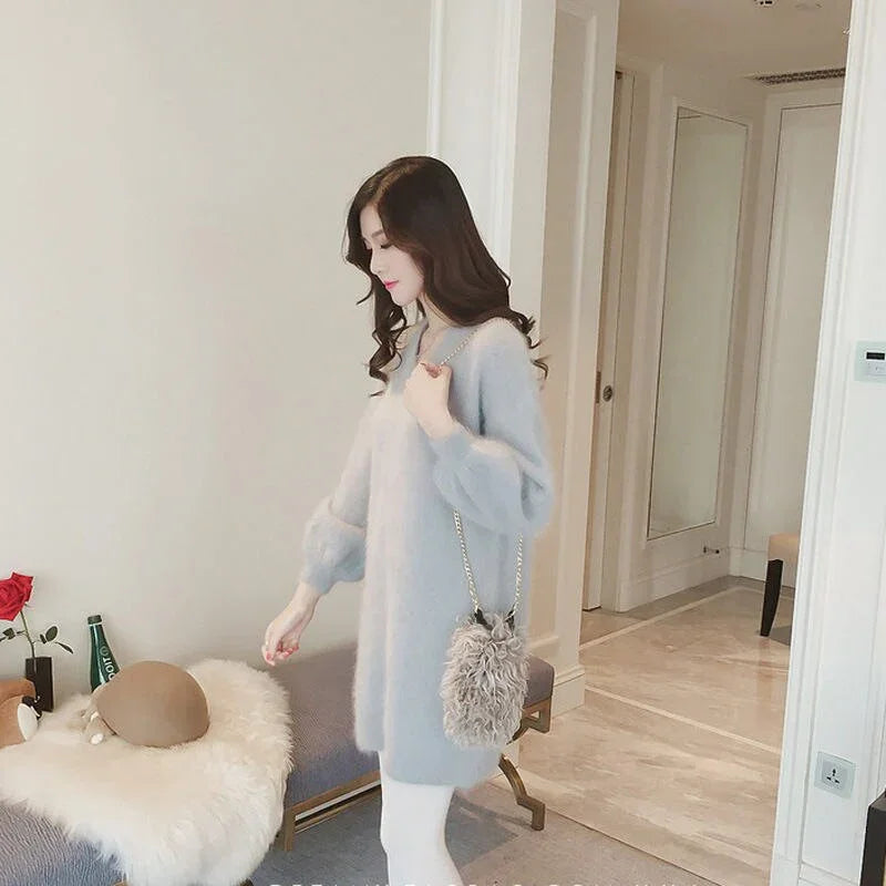 Super Cozy Long Sleeve Sweater Dress LUXLIFE BRANDS