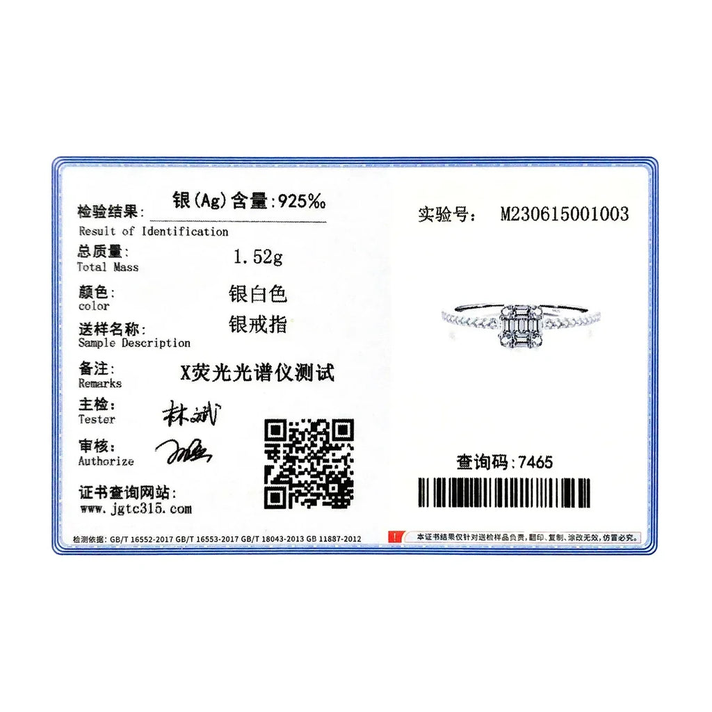 Solid 925 Sterling Silver CZ Ring