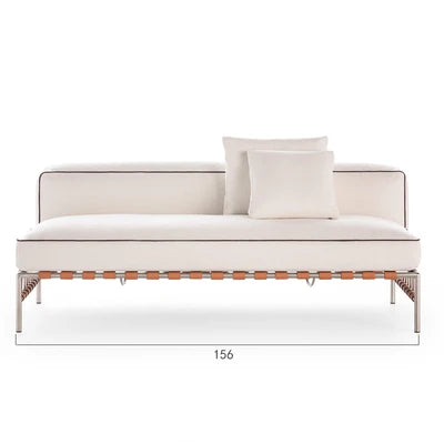 Outdoor stainless steel sofa rattan courtyard villa rain and sun coffee table combination