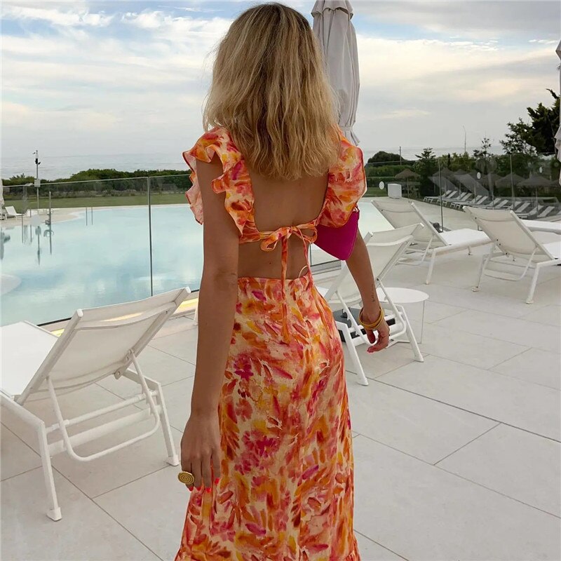 Elegant Ruffle Resort Dress