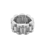 Peri'sbox Solid Gold Pvd Plated Bold Wide Thick Ring for Women Chunky Link Chain Stainless Steel Strap Finger Rings Jewelry Luxlife Brands