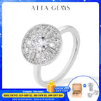 ATTAGEMS Round Cut 0.5CT Full Moissanite Ring DVVS1 Real 925 Sterling Silver for Women Engagement Fine Jewelry Shipping From USA Luxlife Brands