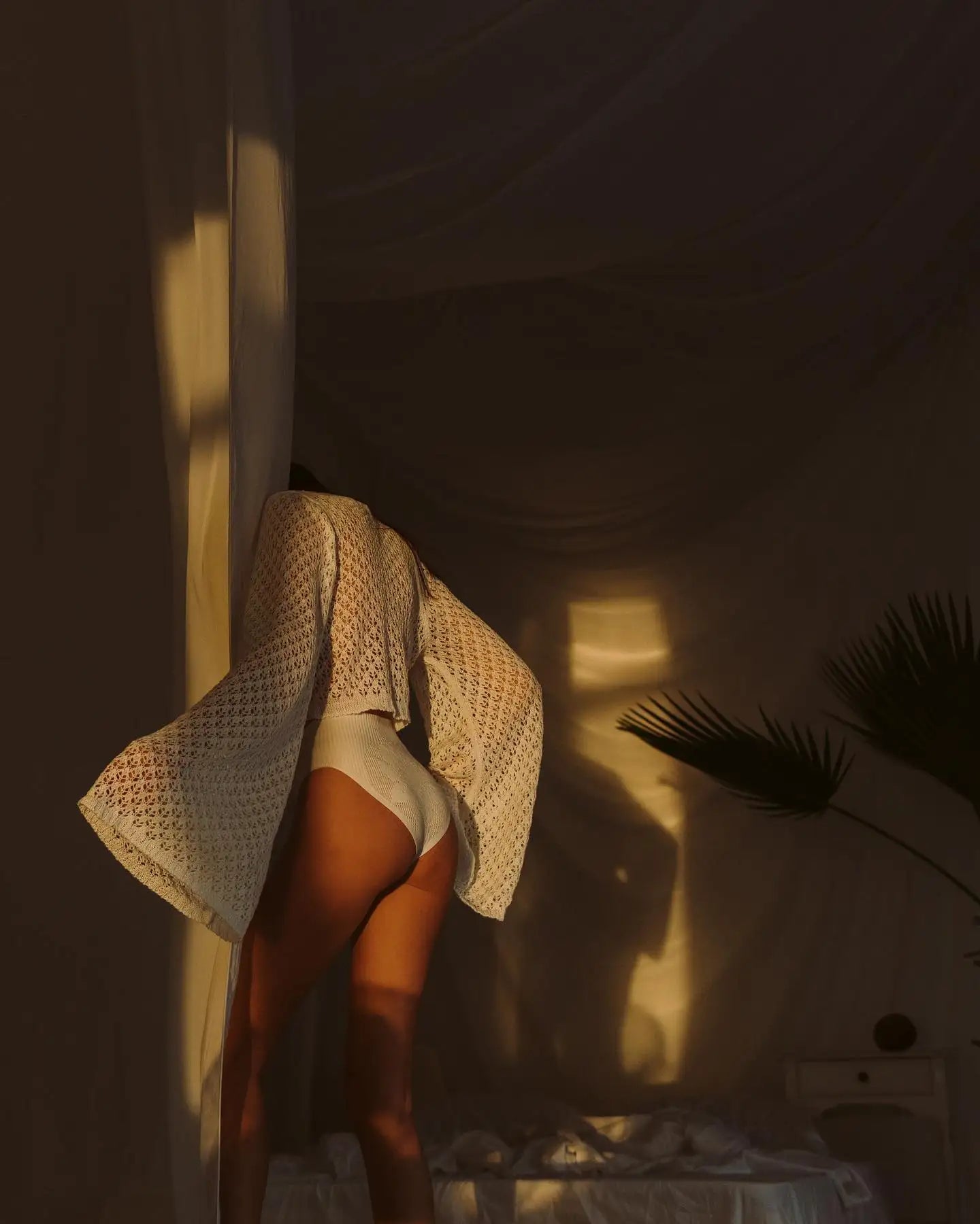 Sexy Knit Set White Cut Out Swimsuit Cover Up 2025 Women's Summer Bell Sleeve Lace-up Loose Top Beach Half Skirt Two-piece K136 Luxlife Brands