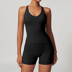 Hearuisavy 2-Piece Yoga Sets Sports Suit Women Fitness Tracksuit Running Workout Shirt Yoga Clothing Quick-Drying Gym Set Women Luxlife Brands