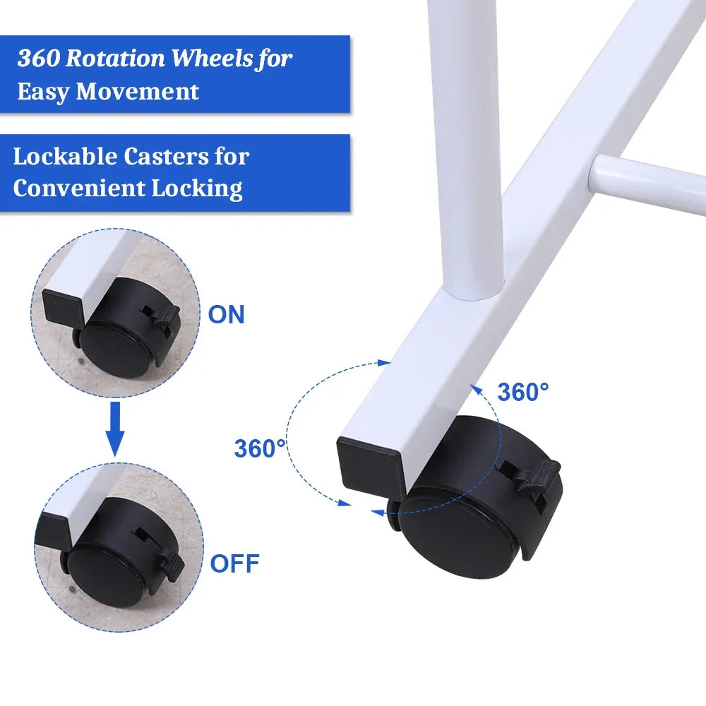 Heavy Duty Rolling Double Rod Clothes Rack LUXLIFE BRANDS