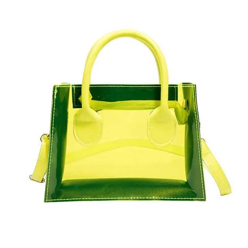 Fashion PVC Jelly Bag Women Transparent Handbag Summer Beach Clear Shoulder Bags