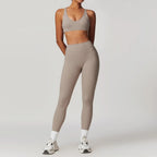 Hearuisavy 2-Piece Yoga Sets Sports Suit Women Fitness Tracksuit Running Workout Shirt Yoga Clothing Quick-Drying Gym Set Women Luxlife Brands